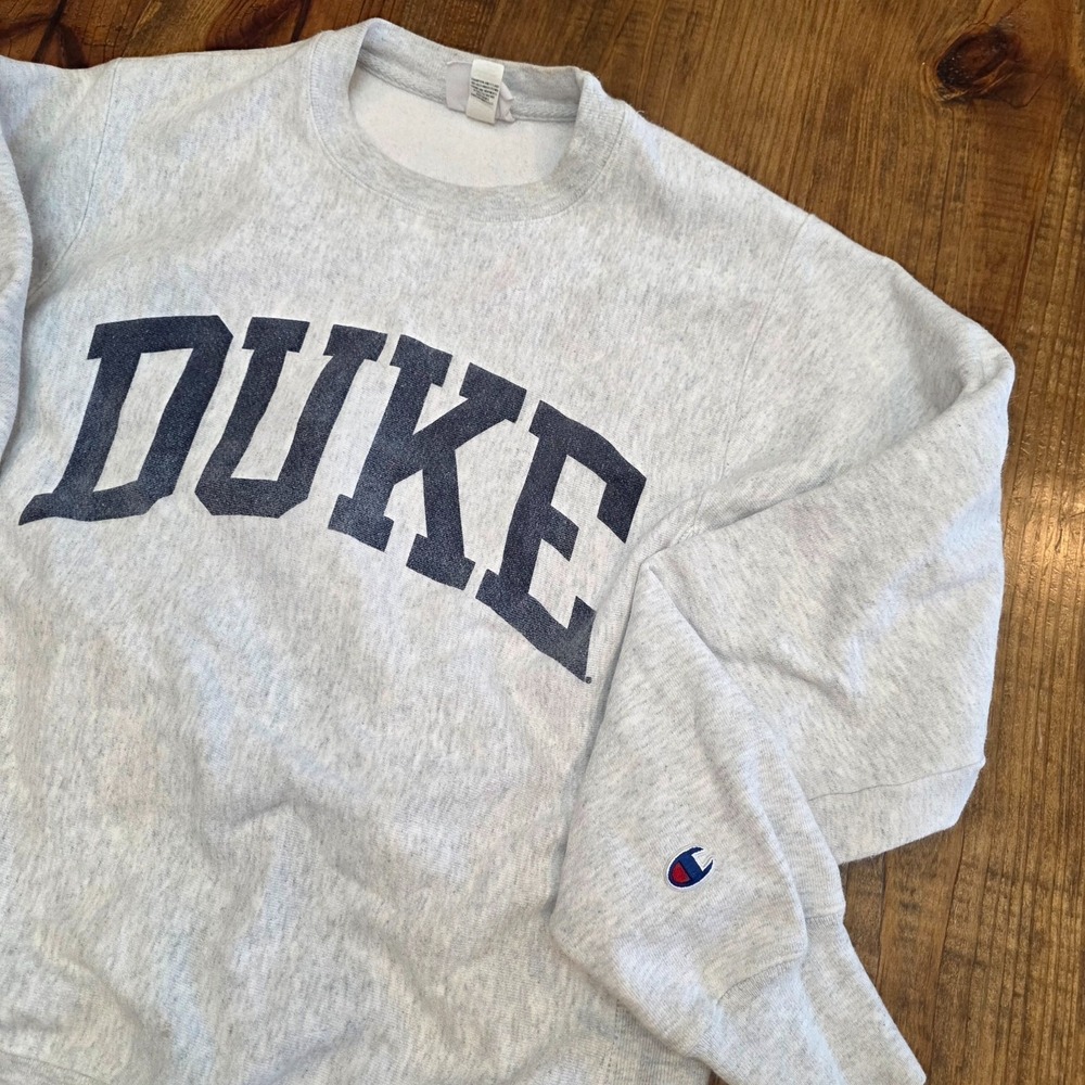 Duke University Y2K Vtg Champion Reverse Weave Crew Neck Sweatshirt Small - Picture 2 of 9